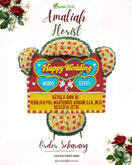 Papan Bunga Pernikahan Meri